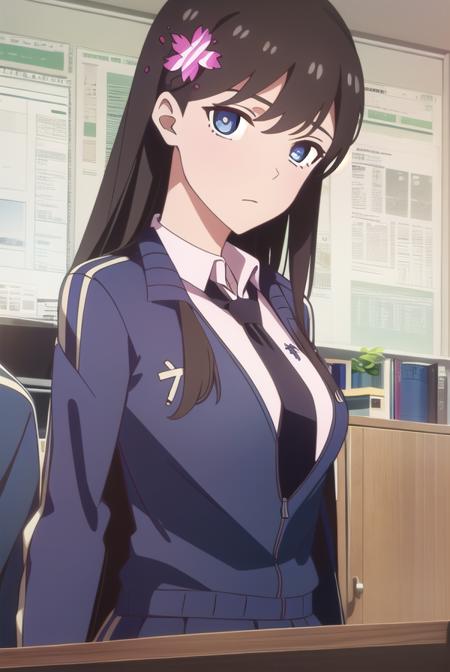 sunrong, <lora:sunrong-lora-nochekaiser:1>,
sun rong, long hair, black hair, hair ornament, ahoge, blue eyes, hair flower,
BREAK skirt, school uniform, jacket, pleated skirt, necktie, kneehighs,
BREAK looking at viewer,
BREAK indoors, classroom,
BREAK <lyco:GoodHands-beta2:1>, (masterpiece:1.2), best quality, high resolution, unity 8k wallpaper, (illustration:0.8), (beautiful detailed eyes:1.6), extremely detailed face, perfect lighting, extremely detailed CG, (perfect hands, perfect anatomy),