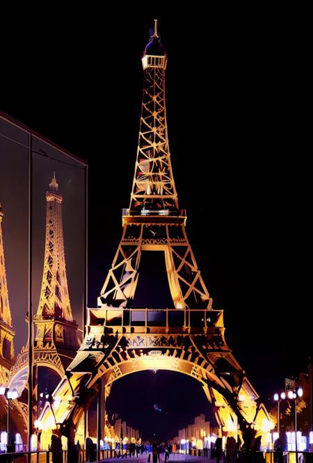 the Eiffel tower by KsmRm <lora:KsmRmA:1>, masterpiece, official art, best quality, intricate details