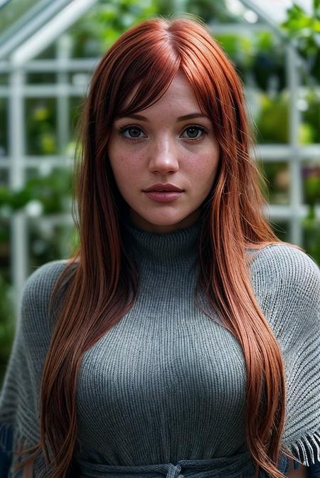 beautiful woman (EPM4d1s0nK4t3:.99), perfect hair with ((asymmetrical fringe:1.2)), jewellery, ((portrait)), (closeup:1.2), ((from the waist up)), (((  greenhouse[::1] :1.2 ))), natural skin texture,  ((  Poncho and jeans :1.2)), 24mm, 4k textures, soft cinematic light, adobe lightroom, photolab, hdr, intricate, elegant, highly detailed, sharp focus, ((((cinematic look)))), soothing tones, insane details, intricate details, hyperdetailed, low contrast, soft cinematic light, exposure blend, hdr, faded, now, ("I've got a bad feeling about this.":1.1)