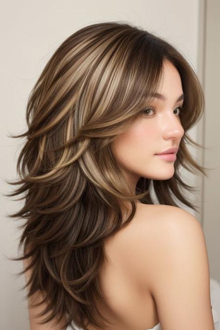 Get a medium-length haircut with long layers for a flowing base. Style it to achieve a mesmerizing "mermaid wave" effect: straight at the roots, transitioning to soft waves in the middle, and culminating in gorgeous curls at the ends. This cascading texture is reminiscent of a mermaid's tail and adds bounce and dimension to your hair. While balayage or ombre highlights can further accentuate the waves, they're optional – the layered cut and styling will create a stunning look even with a single hair color.