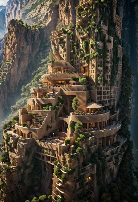 (The colonial city of the future, in the mist-filled Grand Canyon, on an unknown Earth-like planet, 2 moon on sky, Spaceship flight connects colonies, waterfulls:1.3), (Machu Picchu, a mountain settlement, incredibly spectacular:1.2), (Mario Botta:1.3), (avant-garde, future, reality, science fiction, photorealistic), (modern architecture:1.2), 
(Large Files, Ultra Realistic, 8K, 16k, FHD, HD, VFX, Perfect, Photography, composition, Architecture Sales Photography, Architecture Competition, Ultra High Resolution, Cinematography, High Resolution Image:1.1), (dramatic lighting, direct sunlight, ray tracing, clear shadow:1.2),  (real landscape:1.1), (blurred background:1.0), (urban background, more_details) ,
ac_neg1, great lighting, clear, hillscastel, extrusionbuilding, vertical
