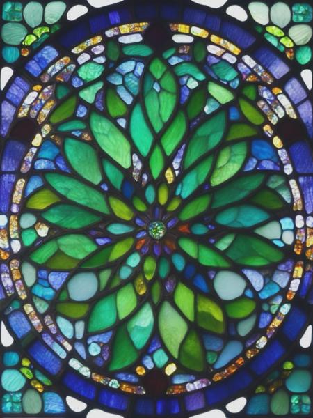 <lyco:LouisComfortTiffany:1.0> louis comfort tiffany, stained glass pattern of bluebells, stained glass, hyper detailed, 8k, pastel colours, cool tones, celtic knots, celtic pattern, motif, perfectly repeating pattern, circular pattern