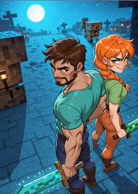 Minecraft - Steve and Alex