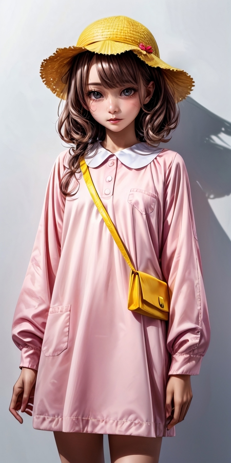 jyojifuju,hat,long sleeves,pink dress school hat bag