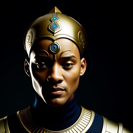will smith, naki,  <lora:Naki:0.85> blue and gold, tribal