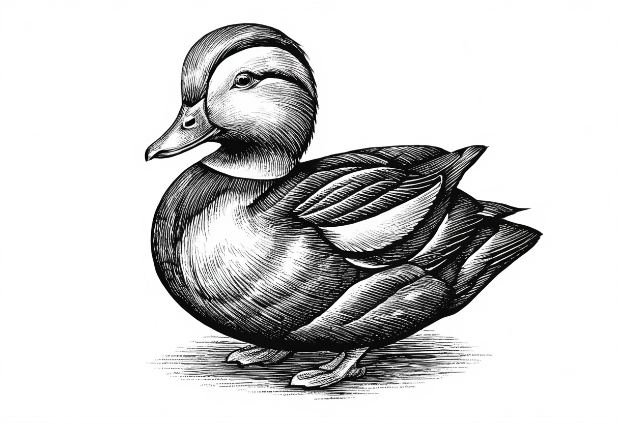 scratchboard_illustration_of_a_mandarin_duck__solid_white_background__detailed_104043875.png