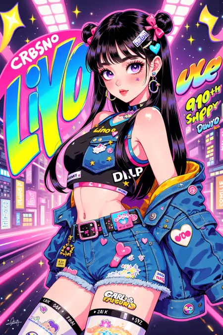 FLUX|Y2K少女漫画风格Y2K girl manga style-Cassiopeia_TypeB