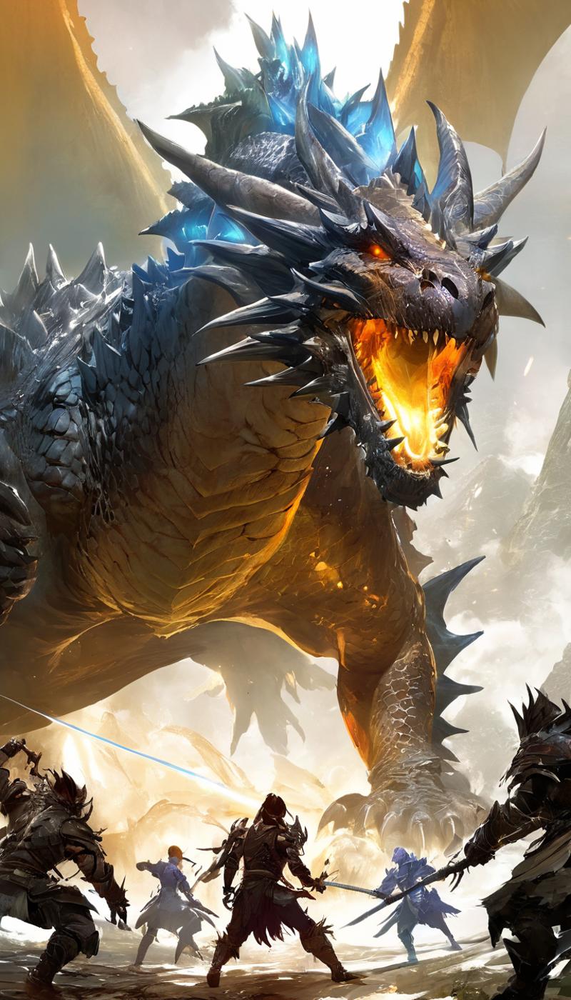 Angry Dragon with Sharp Teeth and Claws in a Fantasy Artwork
