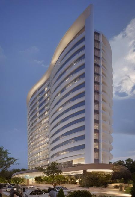 <lora:JJsHospitalBuilding_XL:1>,((Hospital Building)) , ((best quality)),((masterpiece)),((realistic)), outdoors, cloud, blue sky, no humans, building, scenery,   center composition,  car, tree,  soft lighting, window, door, canopy, highrise building,