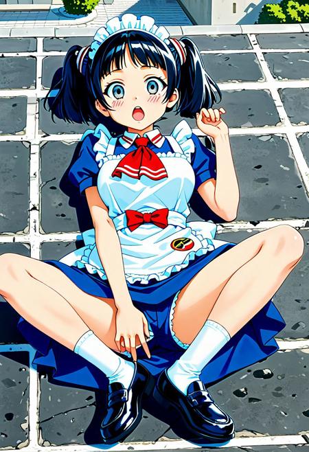 mar-roboco, black eyes, bowl cut, black hair, short twintails, maid headdress, mar-roboco outfit, red neckerchief, maid, maid apron, white socks, black shoes, mar-roboco, black eyes, bowl cut, black hair, short twintails, maid headdress, mar-kthroboco, black hair, bob cut, short twintails, grey eyes, maid headdress, mar-kthroboco outfit, red neckerchief, maid, maid apron, white socks, black shoes, mar-kthroboco, black hair, bob cut, short twintails, grey eyes, maid headdress,