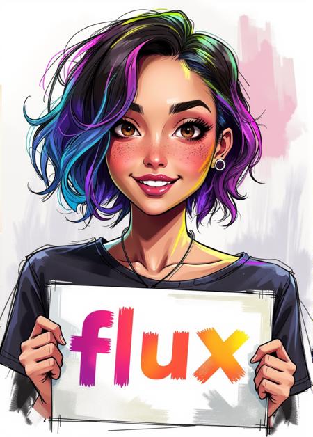 Rough color sketch Flux v1.0