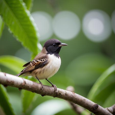 burung di tangkai pohon, photography, bokeh, blur, hujan deras, basah,