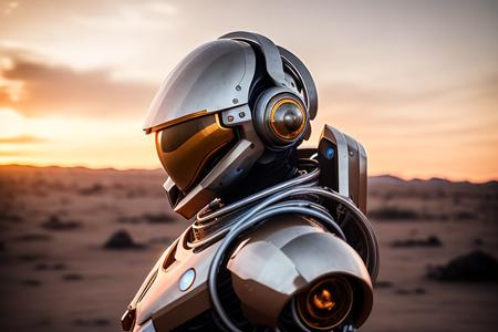 +dvMech style, future spaceship pilot, portrait, 85mm, f1.8, close up, dvMJv4, photo realistic, spacestation background, dramatic sunset lighting, shadows, subtle details, diffusion, highlight blooming, low contrast, desaturated