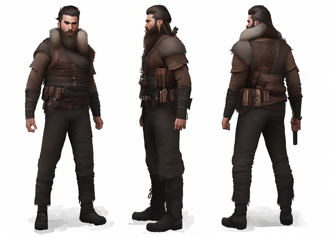 photograph of (((male))) rugged warrior with beard, character concept, tk_char