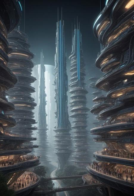 (An imaginary picture of the reappearance of future civilization:1.6),great lighting, OverallDetail, junkworld, BadDream, FastNegativeV2, elven architecture,
(future civilization, future street, future buildings, future vehicle:1.6),
(circuit board:1.5)
(lots modern design housing on the spacecraft, masterpiece:1.5), future_urban, future_skyline,
(large file, super realistic, 4k, 8K, 16k, FHD, HD, VFX , perfect, photograpy, construction sales photograpy, Interior design, super high resolution, cinematic photography:1.2),   
(extra long shot, wide-angle lens, POV, DOF:1.1), 
(creeping fogs, dust shining in the light:1.4),
(amazing, mystery, Spectacular, Luxurious, elegance, perfect design, harmonious color:1.1),
(nion light, tron, Signboard light box | Advertising screen | TV wall | Neon advertising:1.4),
fashion design, Modern, Modernism, mystery, Spectacular, Luxurious, elegance, perfect design,
(industrial:**|mechanical:**|gritty:**|metallic:*|sci-fi:**|future:**|Organicism:**_style),
[Metal|Leather|Flash|Neon|Glass|Screen|carpaint_Detailed Texture: 0.7]
[[urban landscape:**|moon:**|nature landscape:**:|changeable cloud:**]:0.75],
[skyscraper:**|building:**|viaduct:**|future city:**|MRT:**|park:**|neon sign:**_urban landscape::0.85],
(blurred background:1.4),
[(background, more_details:0.3), (more_details:0.6), (more_details:0.8),
(more_details:1.2):0.65],
BadDream, FastNegativeV2, OverallDetail, great lighting, elven architecture, futureskyline