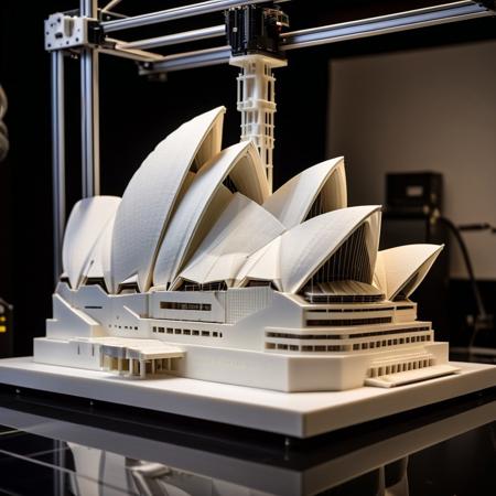 A highly detailed 3D printer actively printing the Sydney Opera house, Intricate mechanical details, realistic filament extrusion, smooth plastic textures, high-tech workshop setting, dramatic lighting with soft reflections, cinematic composition, ultra-high resolution, dynamic depth of field emphasizing each recursive layer.
. WhiteMold