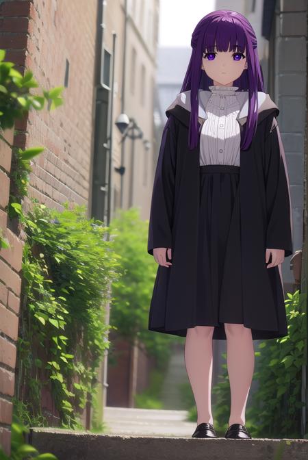 fern, <lora:fern-lora-nochekaiser:1>,
fern, long hair, bangs, (purple eyes:1.1), purple hair, sidelocks, blunt bangs, bright pupils, half updo,
BREAK shirt, dress, jacket, white shirt, open clothes, hood, white dress, hood down,
BREAK looking at viewer, upper body, (full body:1.2),
BREAK outdoors, sky, nature,
BREAK <lyco:GoodHands-beta2:1>, (masterpiece:1.2), best quality, high resolution, unity 8k wallpaper, (illustration:0.8), (beautiful detailed eyes:1.6), extremely detailed face, perfect lighting, extremely detailed CG, (perfect hands, perfect anatomy),