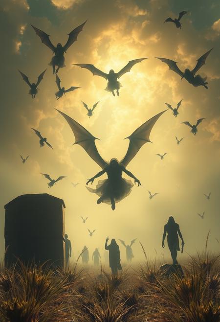 Falling, Crying, Sleeping, through the air
with the evil, shadows, moving towards the sky!
Tomb spirits marching in the fields of eternal....life
crying like a God....a terrified...God!!
Falling, crying, sleeping in the air
with the evil, shadows, moving towards the sky!