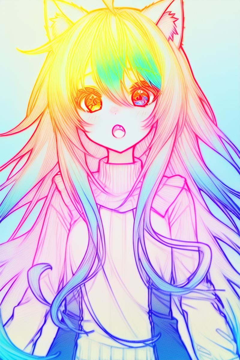 虹色淡彩/Rainbow pastel/にじ淡彩 image by Yuno779