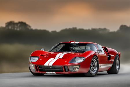 red GT40_MKII, white rally stripes, dark tinted windows, racing along a winding road,
masterpiece, rule of thirds, absurdres, volumetric lighting, subsurface scattering, high detail, nature background, motion blur, full sharp, photography, trending on artstation, sharp focus, studio photo, intricate details, highly detailed, by greg rutkowski, car magazine cover, award winning photography, ford tough, RIP Carroll Shelby,
shot on a Sony A7III, bokeh, dutch angle, dramatic angle, intentional camera movement, camera tricks,
<lora:GT40MKII_SDXL_v01:1>