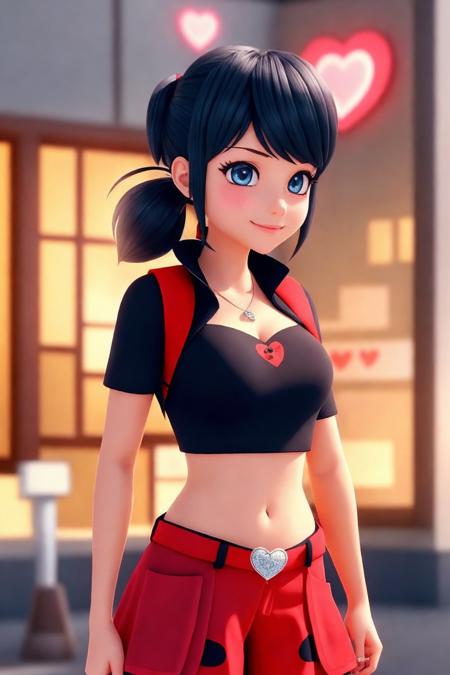 ladybug twintails polka dots outfit and mask casual dressed