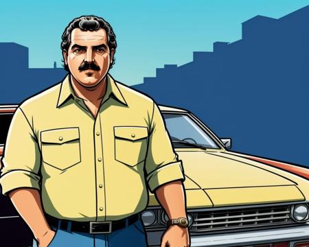 <lora:GTA_Style:0.7> gtasa2004 cartoon of pablo escobar