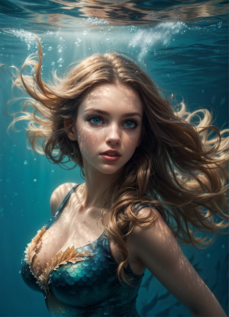 highly detailed UHD, 8k (full body:1.3) film action (underwater shot:1.3) of {sexy lusty mermaid:1.5}, realistic, exquisite details and textures, detailed skin, (detailed eyes:1.4), (skin pores, imperfections, blemishes:1.1), point of focus, bokeh, focus on face,(lusty smile:0.8), bare shoulder, (skin texture:1.4), (full body shot:1.5), (very long floating hair:1.3), (Cinematic dark tone mapping:1.0), (low light)