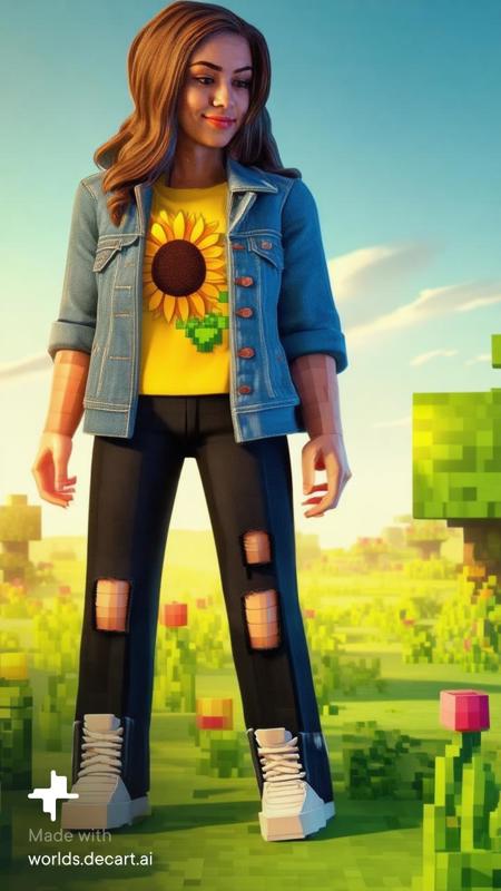 turn her into a Minecraft character in the game