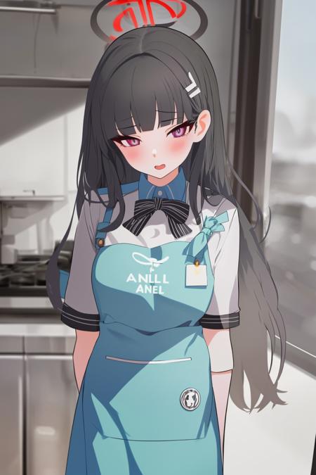 angel's 24 uniform (blue archive) apron