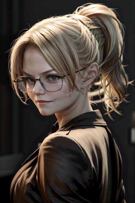 <lora:jen-03:1.4> j3nn, <lora:add_detail:1> , <lora:GoodHands-beta2:1>, blonde hair, ponytail, glasses,