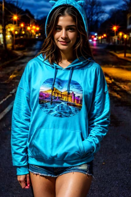 A photo of a beautiful cute young woman
<lora:Hoodies V2 By Stable Yogi:0.8> wearing multicolor hoodie, blue
 <lora:DETAIL_SLIDER_BY_STABLE_YOGI:0.8>
 <lora:NOISEOFFSET_BY_STABLE_YOGI:0.8> dark, darkness,