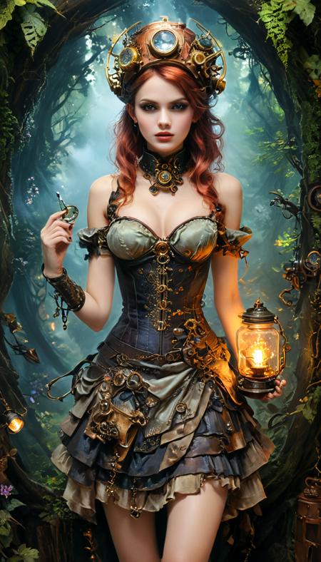 Steampunk fashion style, inspired by Victorian-era machinery and science fiction, features a mix of vintage clothing with futuristic elements, promotes creativity and craftsmanship, encourages DIY and upcycling, celebrates a love for exploration and adventure Fae Fantasy painting art style, blends elements of fairies and fantasy, soft lines, vibrant colors, whimsical compositions, captures the essence of magical creatures and enchanted forests, professional-grade execution, evokes a sense of fairy-tale magic and wonder Vintage fashion style, embraces clothing and accessories from previous eras, celebrates timeless designs and craftsmanship, allows for unique and one-of-a-kind looks, evokes nostalgia and a sense of history, a painting of the inside of a jar, with a few drops of paint on the wall, in the style of stefan kostic, realistic, sharp focus, 8 k high definition, insanely detailed, intricate, elegant, art by stanley lau and artgerm, floating embers