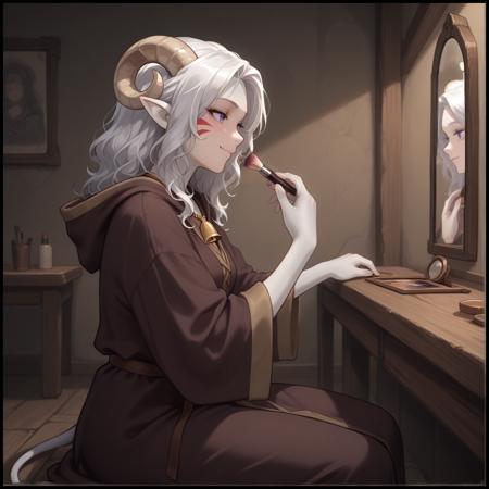 foundation ( applying makeup ) Illustrious