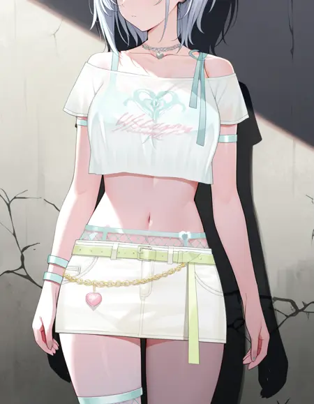 Gal skirt fashion from Tsunomaki Watame:角巻わためのギャルファッション