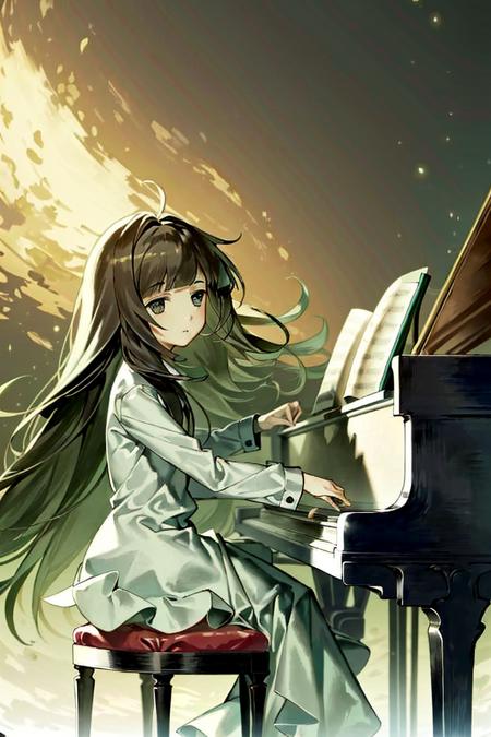 <lora:DeemoAlice-000001:0.8>, deemoAlice, 1girl, solo, piano, playing piano, masterpiece, best quality,