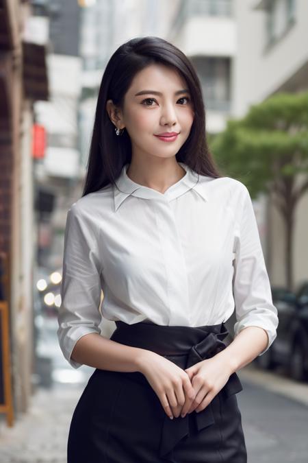 upper_body, smile, dress,  depth of field, night cityscape, (1girl:1.6),  long hair, ulzzang-6500v1.1, (original: 1.2), (realistic: 1.3) , beautiful girl with beautiful details, extremely detailed eyes and face, eyes with beautiful details, absurd, incredibly absurd, huge file size, ultra detail, high resolution, ultra detailed, best quality, masterpiece, illustration, ultra detailed and beautiful, ultra detailed, CG, unity, 8k wallpaper, amazing, fine Detail, masterpiece, top quality, official art, extremely detailed CG unity 8k wallpaper, cinematic lighting, (perfect shiny skin:0.6), slim and smooth lines, (floating), (small breasts:1),  earrings ,   <lora:Gaoyuanyuan_v11:0.8>