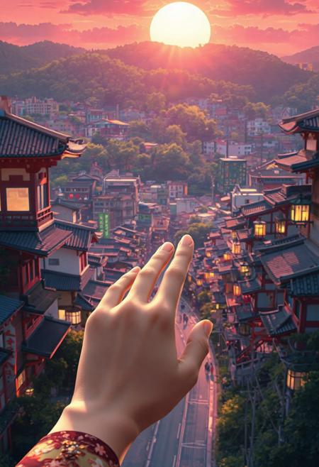 japanese city beautiful  landscape, noon, woman, very intricate, very detailed, sharp, bright, colorful, <lora:Hand v2:0.5> <lora:Anti-Blur:1><lora:Insane Detail Slider:0.25>  <lora:flux.1_lora_flyway_Epic-detail_v2:0.3> <lora:fluxenhancer:0.25> <lora:ROWER:0.6> <lora:flux-charmer-v1-1:0.4> <lora:Vibrantly_Sharp_style_v.5:0.3> <lora:realanime:0.8>
