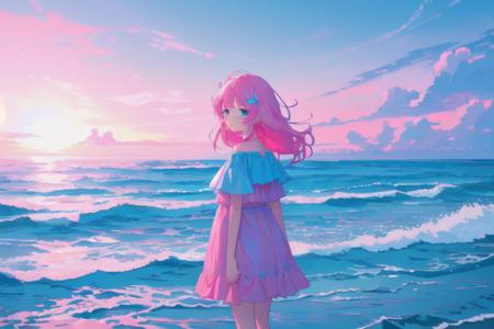 Blue-pink Pastel LoRA v1.0