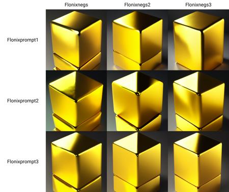 gold cube, Flonixprompt1