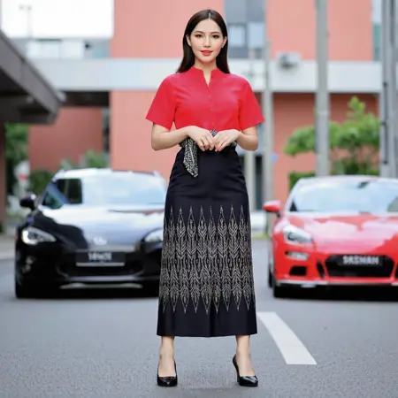 Flowers Thai Traditional Print Sarong (+NSFW) for Flux-1D