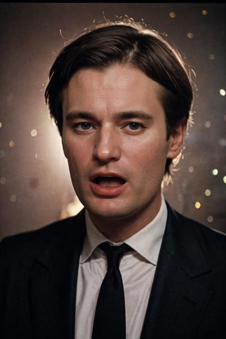 analog film photo solo, tstyle, realistic, ((vintage photo)), (((man:1.5), (male:1.5), person, 1boy, caucasian man)), (((screaming):1.2)), (((black suit:1.3))), ((celestial butterfly migration through a dimensional rift with shimmering lights)), ((dynamic poses)), high detailed, (cinematic shot:1.3), PA7_Human-Likeness, (PA7_Photo:1.2), 8k, clear facial features, pastel themed colorgrade, in style of Theo Wenner, <lora:PAseer-SD15-LCM Quick:1> <lora:picxer_real:.5> <lora:ReaLora:.2> skin <lora:TStyle_-_Photography_Style:.4> <lora:[UK]_-_David_McCallum:1> davidmccallum . faded film, desaturated, 35mm photo, grainy, vignette, vintage, Kodachrome, Lomography, stained, highly detailed, found footage