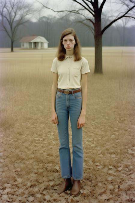 <lora:Alec Soth style:1>Alec Soth style - Analog sharp photography. Woman. Ordinary fashion. American moments. Southern mood. Stillcore. Normcore. By Alec Soth. Mamiya. Uhd. 8k