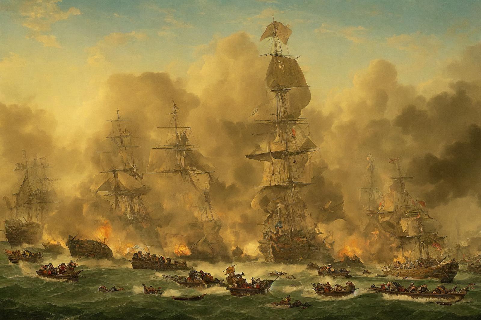 Age Of Sail Battle Painting image by MajMorse