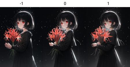 face focus, cute, masterpiece, best quality, 1girl holding lycoris, black background, light particle, solo, black hair, red eyes, standing, pixiv, depth of field, cinematic compotision, best lighting, looking up
<lora:neg4all_bdsqlsz_xl_V6:-1>,