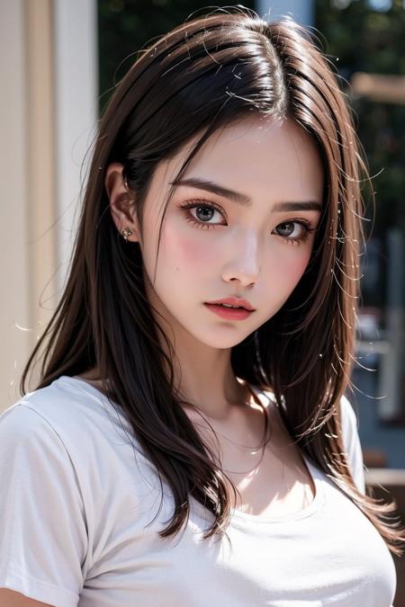 (masterpiece, top quality, best quality,aesthetics:1.2),ultra-detailed,1 girl,long hair,close up,(white tshirt:1.4),<lora:Again_Girl_A8_A:0.7>,