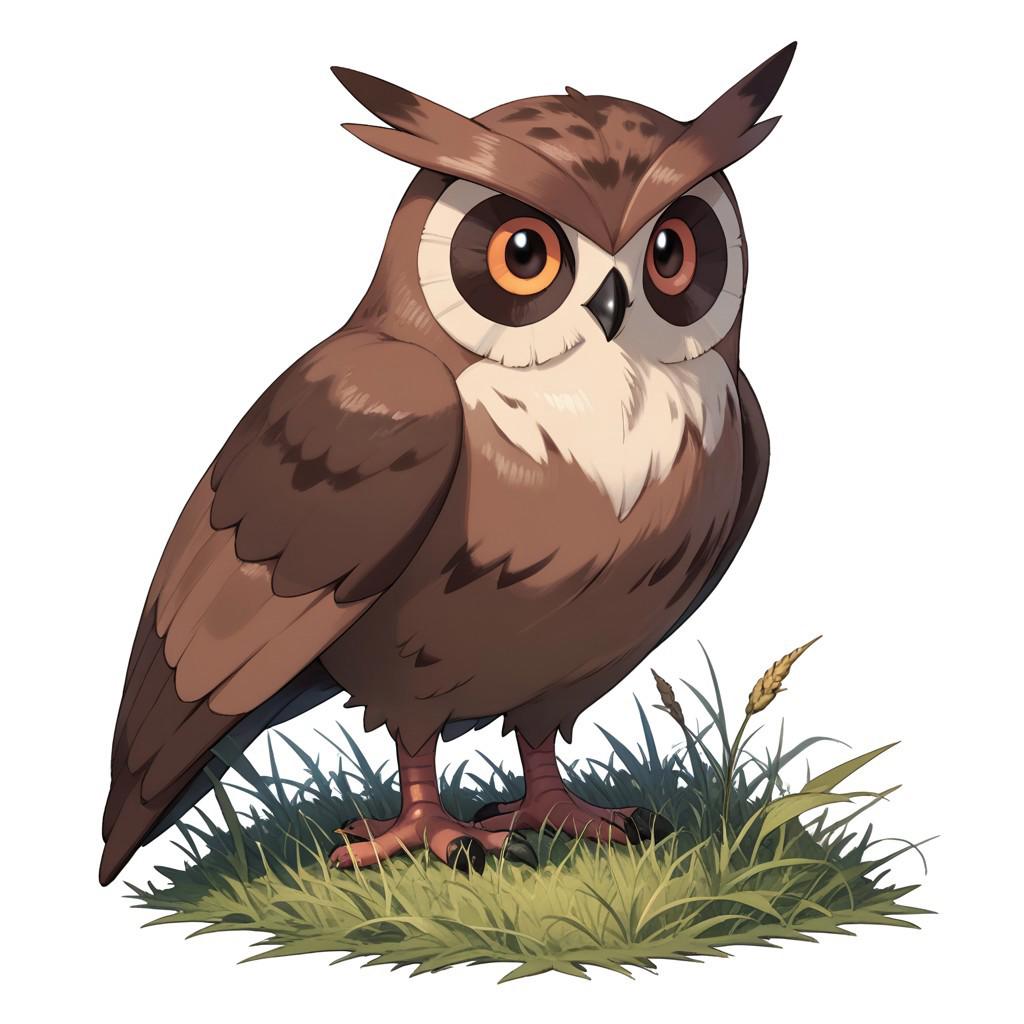 score_9, score_8_up, score_7_up, 
nv-pokegen1, 
solo, full body,
owl,
 (grass-Type:1.2), 
high quality, high resolution, detailed, intricate details, 
simple background, white background