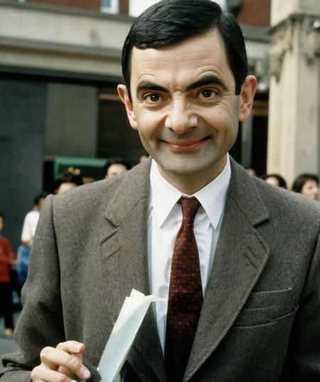 mrbean, happy <lora:Mr_Bean:0.65>