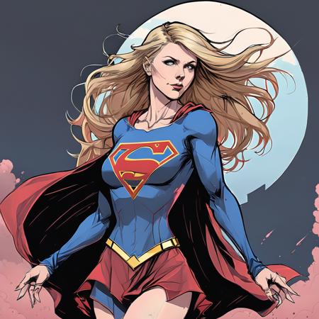 wearing supergirl outfit with cape