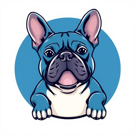 detailed  logo for " Gooch the Pooch" blue frenchie bulldog