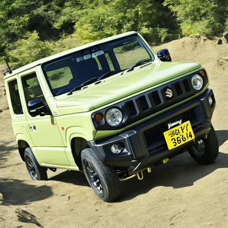 best quality, ultra-detailed, illustration,
JB64, jimny, vehicle focus, motor vehicle, ground vehicle, car, dated, wheel, shadow, artist name, outdoors, gray
 <lora:JB64_Jimny_SDXL_V2:1>